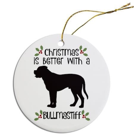 Mirage Pet Products Round Breed Specific Christmas Ornament Bullmastiff ORN-R-B21